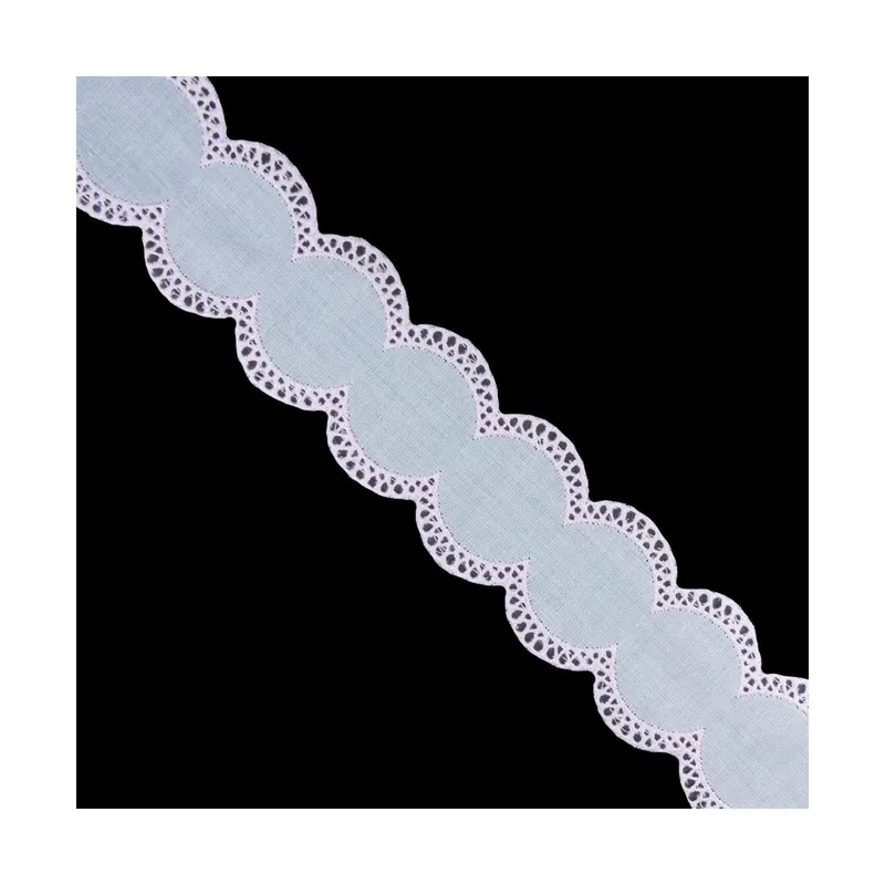 Entredós bordado en ondas 4cm. Varios colores - Blanco Pedido Al Por Mayor