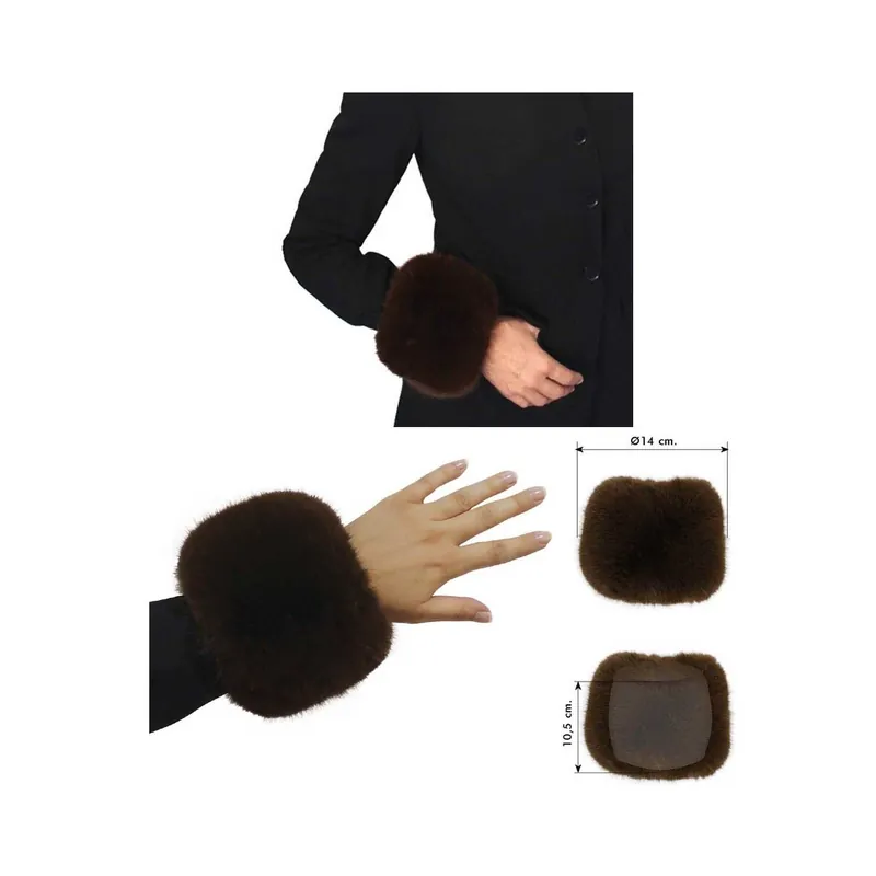 Directo De Fábrica Puños de pelo eco elásticos imivisón. Pareja - Negro