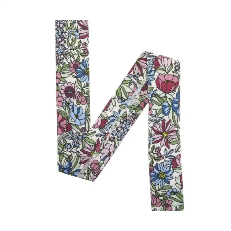 Alta Calidad Cinta al bies de flores grandes 30mm. Varios colores - Púrpura 05