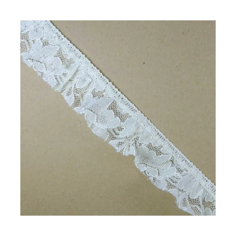 Ocasión Especial Puntilla fruncida nylón crudo 3cm - Crudo 01