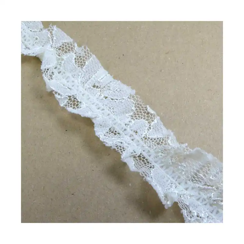 Entredós fruncido nylón crudo 3cm - Crudo 01 Comprar En Línea