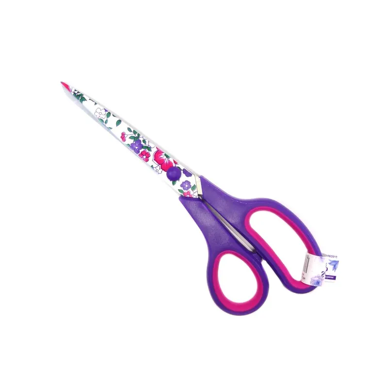 Tijera para costura con mango y hoja estampado flores - Púrpura 02 - Grande A Buen Precio