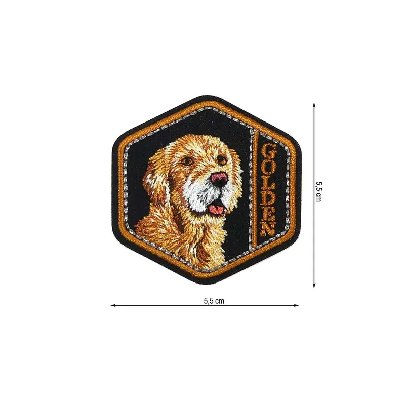 Tendencia Parche termo bordado Golden Retriever - Negro