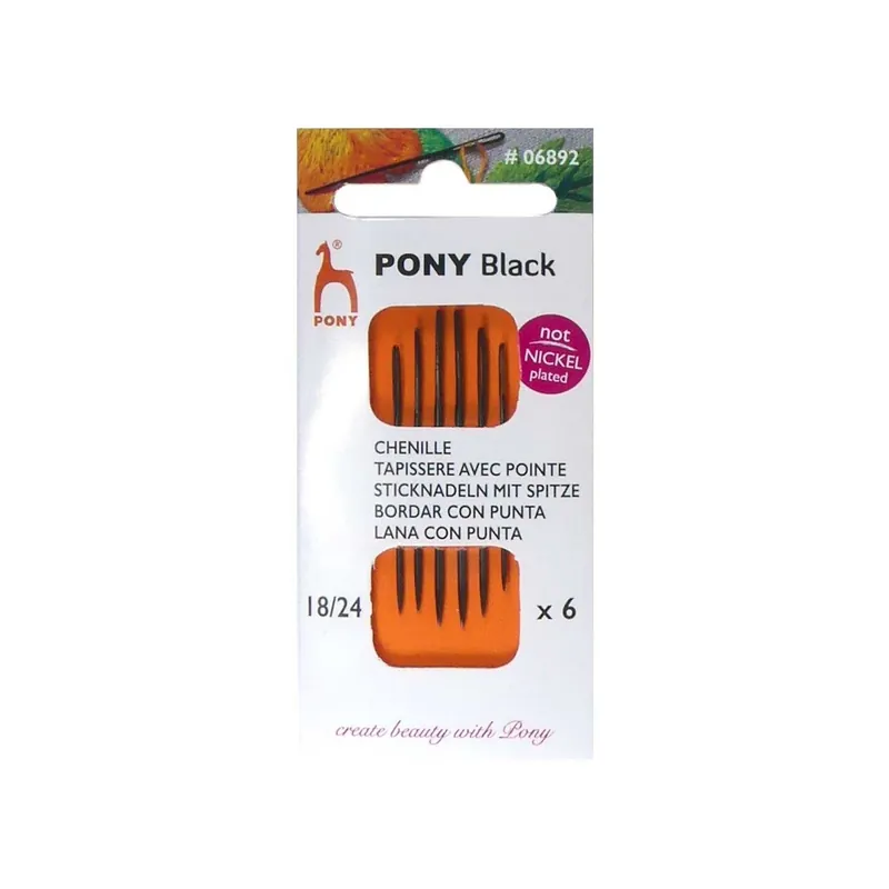 Agujas para coser lana con punta negras nº18/24 - Aguja bordar con punta Exclusivo