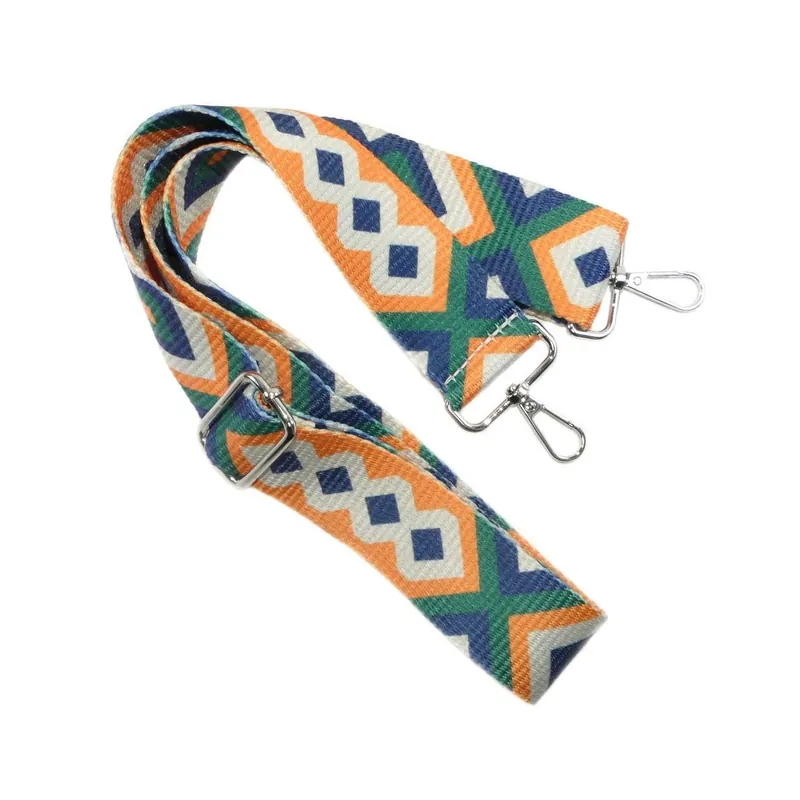 Últimas Unidades Cinta para mochila étnica 140cm. Naranja y verde - Multicolor