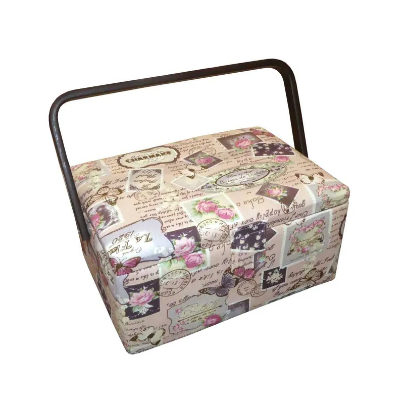 Alta Calidad Costurero estampado postales retro. 25x18x13m - Mediano