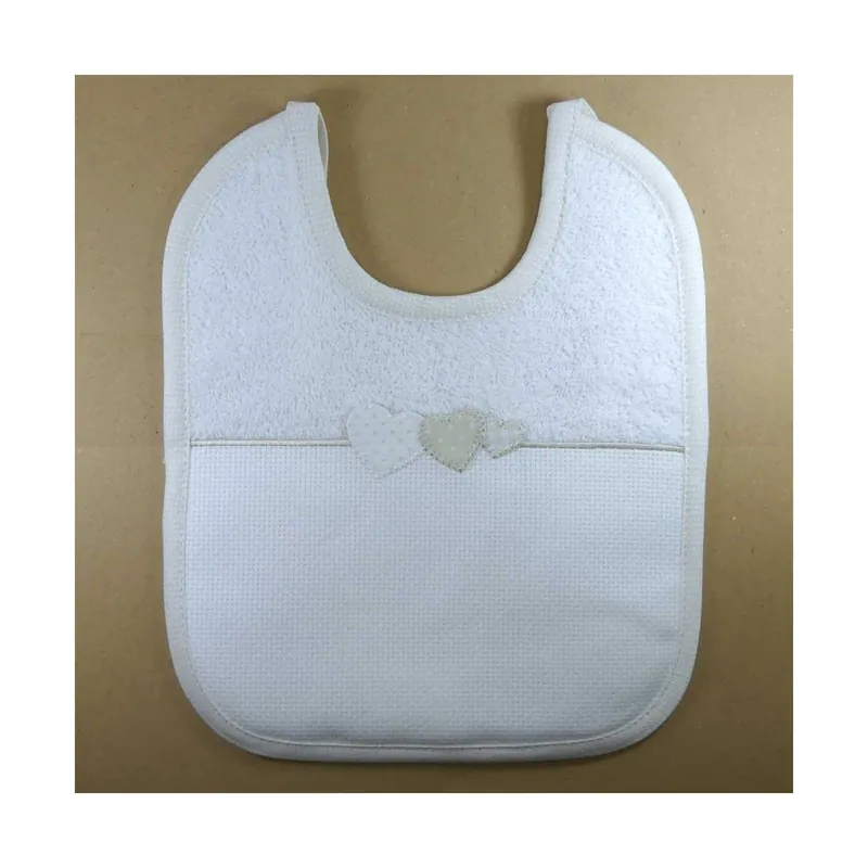 Últimas Unidades Babero para bordar diseño corazones. Varios colores - Azul 11 - Babero