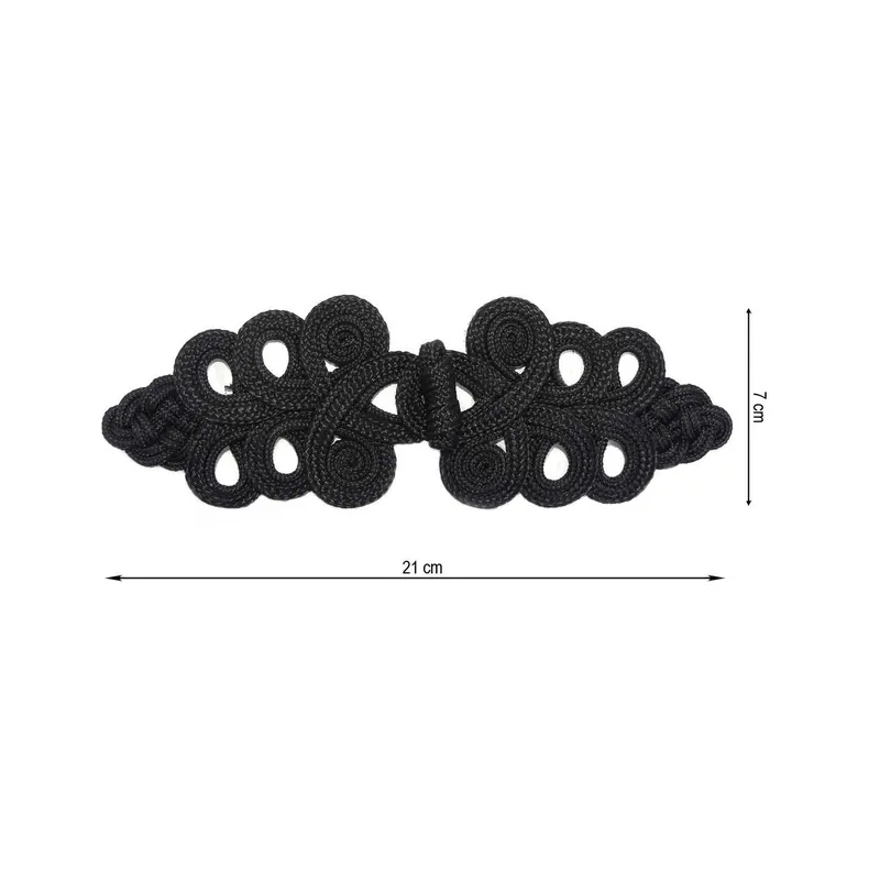 Alamar de pasamanería negro 21x7cm - Negro Directo De Fábrica