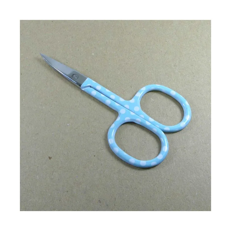 Tijeras con punta curva estampado lunares pastel. Varios colores - Azul 02 - Pequeña Envío Internacional
