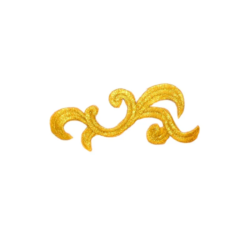 Artesanal Aplicación bordada termoadhesiva orla. Plata y oro - Metalizado Plata