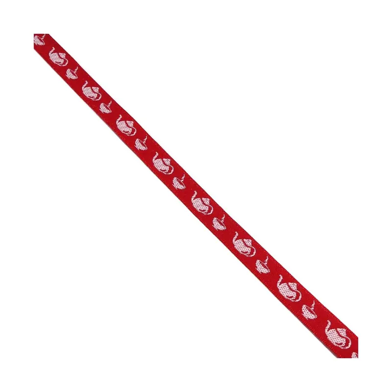 Última Versión Cubrecosturas estampado teteras 1cm. Varios colores - Rojo 05
